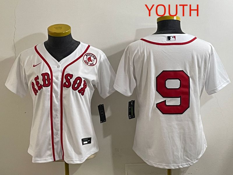 Youth Boston Red Sox #9 No Name White Game 2025 Nike MLB Jersey style 7